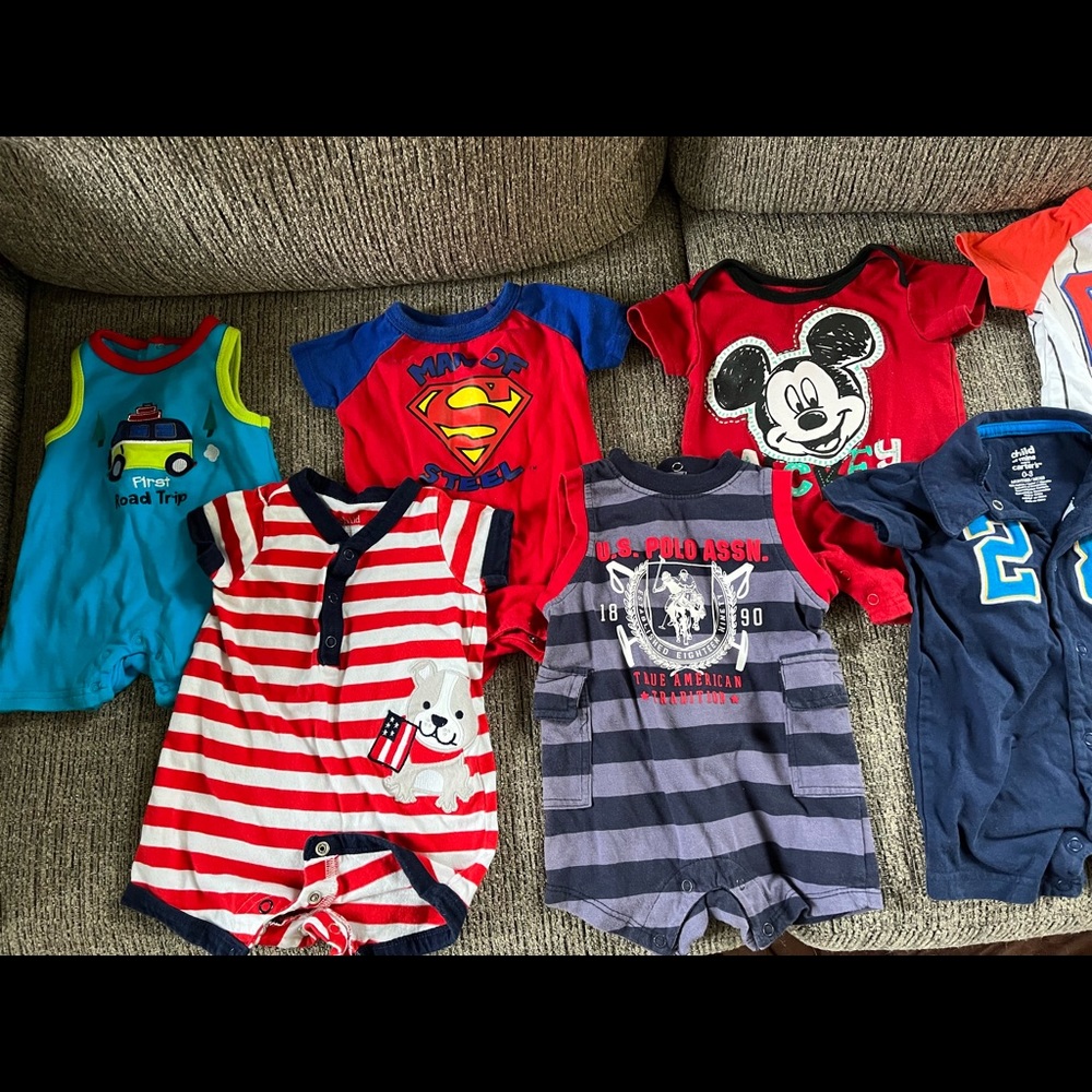 12 piece Infant boy romper lot